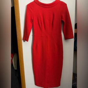 Boden Vibrant Red Long Sleeve Dress